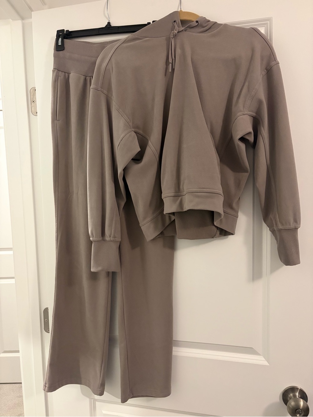 NWOT Taupe Two-Piece Sweat Set - Hoodie & Wide-Leg Pants